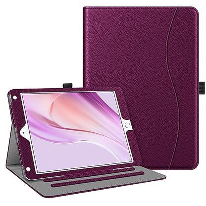 Fintie iPad 9.7 2018 2017 / iPad Air 2 / iPad Air Case - [Corner Protection] Multi-Angle Viewing Folio Cover w/Pocket, Auto Wake/Sleep for Apple iPad 6th / 5th Gen, iPad Air 1/2, Purple