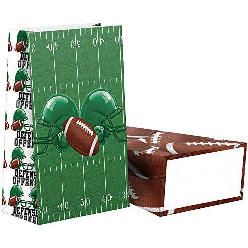 24 Pack Football Party Candy Favor Bags with Stickers, Football Goodie Gift Treat Bags Football Themed Birthday Party Supplies