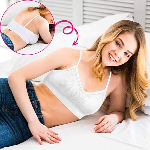 selizo Padded Bralettes for Women, 6 Pcs Sports Bras for Women Pack, V Neck Cami Bando Bra for Women Girls, S-M