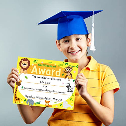 30PCS Certificate of Award Certificates with Stickers Graduation Classroom Students Supplies 8.5 X 11