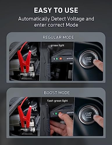 AstroAI S8 Car Jump Starter, 1500A Portable Car Battery Charger with Wall Charger for Up to 6.0L Gas & 3.0L Diesel Engines, 12V Portable Jump Box with 3 Modes Flashlight and Jumper Cable(Orange)