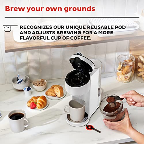 Instant Pot Solo Single Serve Coffee Maker,From the Makers of Instant Pot,K-Cup Pod Compatible Coffee Brewer,Includes Reusable Coffee Pod&Bold Setting,Brew 8 to 12oz.,40oz. Water Reservoir,White