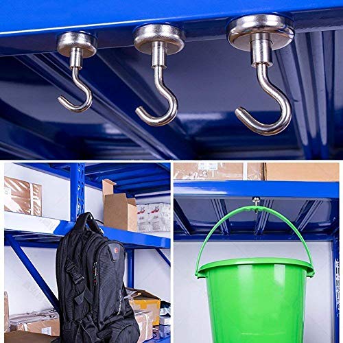 DIYMAG Magnetic Hooks, 22Lbs Facilitate Hook for Cruise, Home, Kitchen, Workplace, Office and Garage, 3 Packs (Silver)