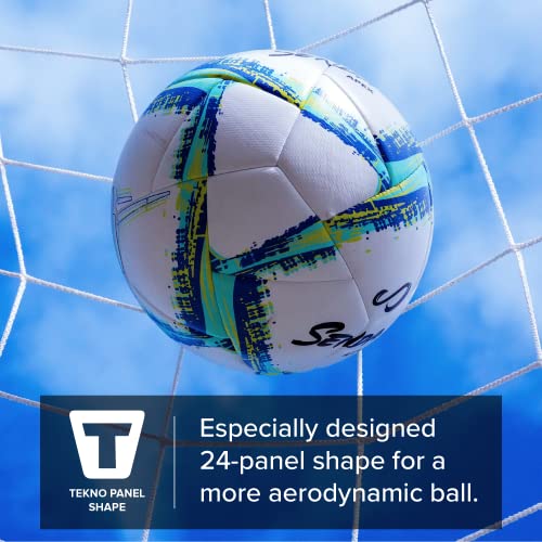 SENDA Apex Match Soccer Ball, Fair Trade Certified, Orange/Blue/White, Size 5 (13 & Up)