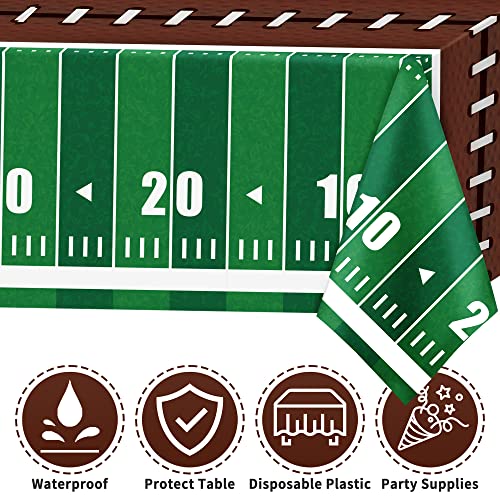 Football Party Decorations Football Party Supplies Tableware Set -24 guests Football Banners,Plate,Cup,Cutlery,Tablecloths for Super Sunday Touchdown Party Decoration