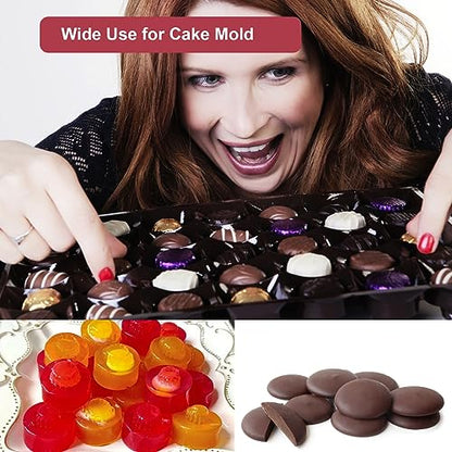 Nalchois 2Pcs Silicone Chocolate Molds, Non-stick 30-Cavity Round Cylinder Chocolate Cover Molds for Candy, Peanut Butter Cup, Silicone Baking Molds for Keto Fat Bombs, Cordial, Jelly, Ice Cube Tray