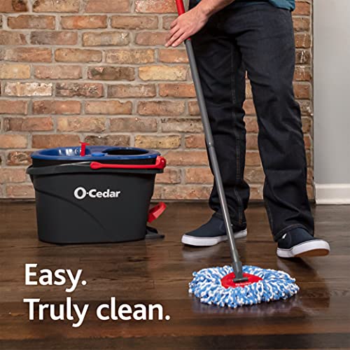 O-Cedar EasyWring RinseClean Microfiber Spin Mop & Bucket Floor Cleaning System with 2 Extra Refills