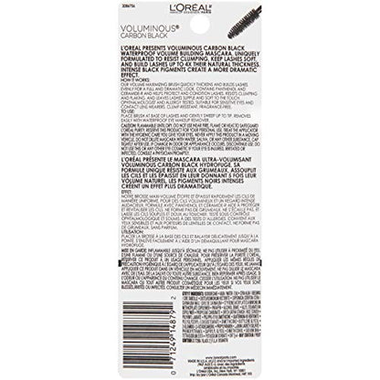 L'Oréal Paris Makeup Voluminous Original Volume Building Waterproof Mascara, Carbon Black, 0.23 Fl Oz