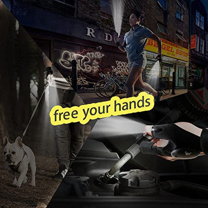 2Pairs LED Flashlight Gloves Gifts for Men, Father's Day Gifts for Dad, Cool Tools for Outdoor Fishing Gloves with Lights, Fingerless Flashlight Gloves for Camping Fishing Hunting Car Repairing