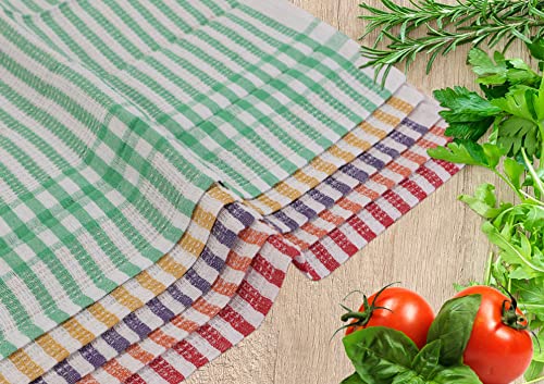 Excellent Deals Kitchen Towels [ 5 Pack, 16" x 22" ] - Multi Color Lightweight Waffle Dish Towels, Dish Cloth, Tea Towels, Cleaning Towels and Cotton Rich Bar Towels.