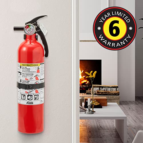 Kidde Fire Extinguisher for Home, 1-A:10-B:C, Dry Chemical Extinguisher, Red, Mounting Bracket Included