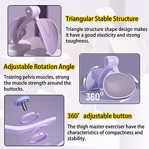 TINRIEF Thigh Master Hip Trainer Kegel Exerciser, Pelvic Floor Trainer, Kegel Trainer for Postpartum Rehabilitation, Trimmer Inner Thigh, Thigh Toner Workout (Purple)