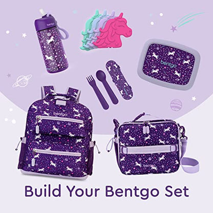 Bentgo® Kids Prints Leak-Proof, 5-Compartment Bento-Style Kids Lunch Box - Ideal Portion Sizes for Ages 3 to 7 - BPA-Free, Dishwasher Safe, Food-Safe Materials (Unicorn)