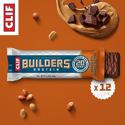 CLIF Builders - Chocolate Peanut Butter - Protein Bars - 2.4 oz. (12 Pack)