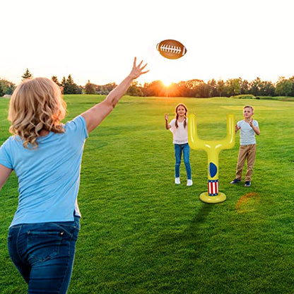 Inflatable Jumbo Football Set Inflatable Football Goal with Ball Football Target Football Goal Post Football Accessories Outdoor Sport Football Toys for Practice and Outdoor Fun