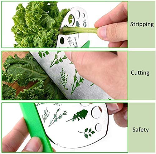 Herb Stripper 9 Holes, 2 Pcs Herbs Destemmer, Stainless Steel Kitchen Gadgets, Vegetable Leaf Stripping Tool, Stem Remover, Looseleaf Trimmer, Greens Separator, Rose Thorn Scraper, Herbalist Supplies