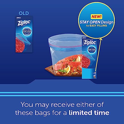 Ziploc Gallon Food Storage Freezer Bags, Grip 'n Seal Technology for Easier Grip, Open, and Close, 28 Count