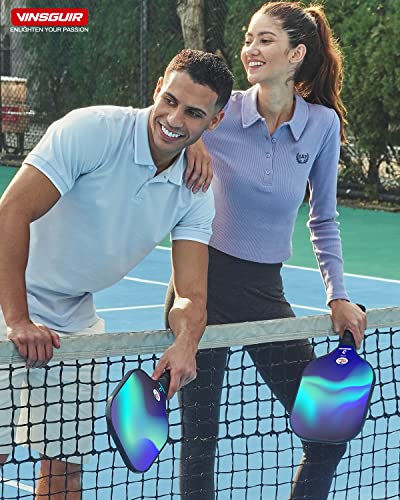 VINSGUIR Pickleball Paddle Set, USAPA Approved Fiberglass Pickleball Set，Pickleball Paddles, Pickleballs, Lightweight Carrying Bag, Pickle Ball Paddle Gifts for Beginners & Pros (2 Rackets)