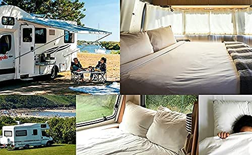 RV Camper Bunk Bed Sheets Set - 4-Piece 1800 Microfiber Bed Sheet Set for Motorhomes & Camper Beds, Deep Pockets - 6"-10" Fitted RV Bunk Sheets, Cool & Breathable, RV Bunk - 28” x 75” (Light Grey)