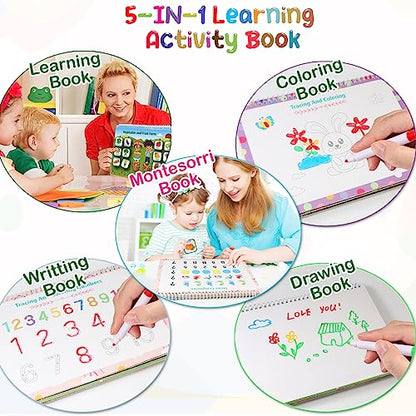 Montessori Busy Book Learning Toys for 3 4 5 Year Old Toddler - Kids Preschool Learning Activities Newest 35Themes Activity Binder Early Educational Autism Sensory Travel Toys Gifts for Boys Girls