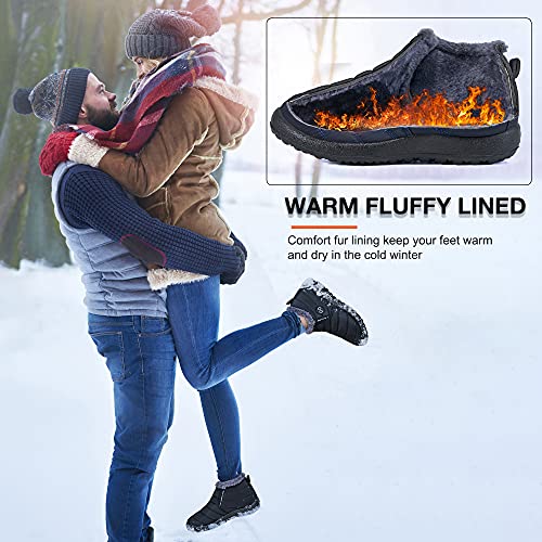 HARENCE Snow Boots for Women Winter Boot with Comfortable Warm Fur Lined Ankle Booties Outdoor Slip On Waterproof Short Boots