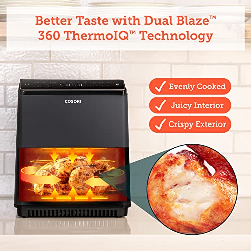 COSORI Pro III Air Fryer Dual Blaze, 6.8-Quart, Precise Temps Prevent Overcooking, Heating Adjusts for a True Air Fry, Bake, Roast, and Broil, Even and Fast Cooking, In-App Recipes, 1750W, Dark gray