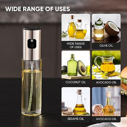 PUZMUG Oil Sprayer for Cooking, Olive Oil Sprayer Mister, 100ml Olive Oil Spray Bottle, Olive Oil Spray for Salad, BBQ, Kitchen Baking, Roasting