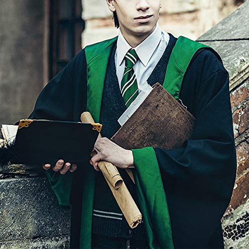 Cosplay Wizard Tie for Themed Party Halloween Christmas Birthday Dress Up Party Magic Costume Accessory, Unisex Cosplay Striped Necktie, As a Gift For Daily Use - Green