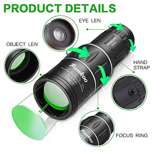 16X52 Monocular Telescope High Powered for Adults, 2023 Power Prism Compact Monoculars for Adults Kids,HD Monocular Scope for Gifts, Outdoor Activity,Bird Watching,Hiking,Concert,Travelling