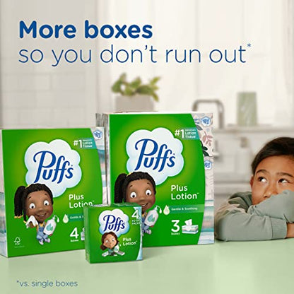 Puffs Plus Lotion Facial Tissues, 10 Cubes, 56 Tissues Per Box