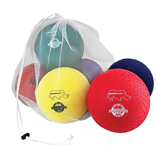 Champion Sports RSPG7SET Playground Ball Set: Six 7 Inch Rhino Skin Soft Inflatable Balls Includes Storage Bag and Pump