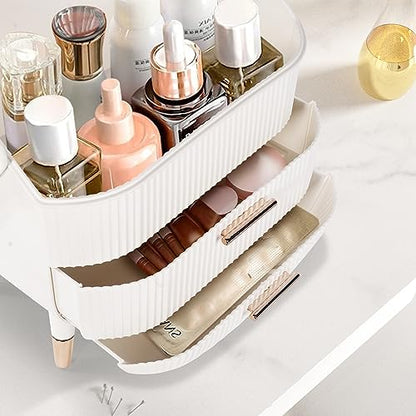 Egg Shape makeup organizer for vanity,portable cosmetics storage box,preppy skincare organizer for college dorm