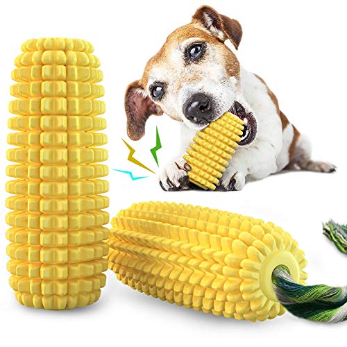 Dog Chew Toys for Aggressive Chewers, Indestructible Tough Durable Squeaky Interactive Dog Toys, Puppy Teeth Chew Corn Stick Toy for Small Meduium Large Breed