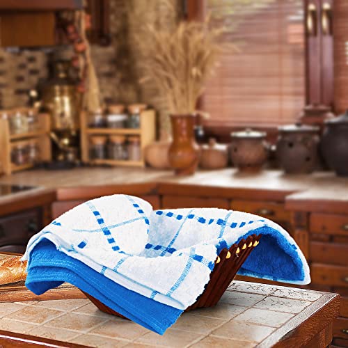 Utopia Kitchen Towels [12 Pack], 15 x 25 Inches, 100% Ring Spun Cotton Super Soft and Absorbent Linen Dish Towels, Tea Towels and Bar Towels Set (Blue)