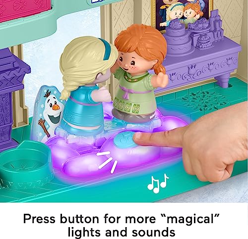 Fisher-Price Little People Toddler Playset Disney Frozen Arendelle Castle with Lights Sounds Anna & Elsa Figures for Ages 18+ Months (Amazon Exclusive)