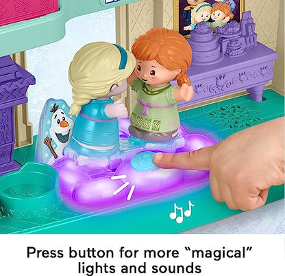 Fisher-Price Little People Toddler Playset Disney Frozen Arendelle Castle with Lights Sounds Anna & Elsa Figures for Ages 18+ Months (Amazon Exclusive)