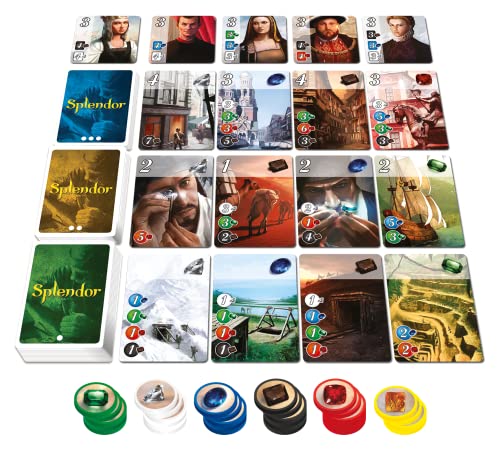 Splendor Board Game (Base Game) - Strategy Game for Kids and Adults, Fun Family Game Night Entertainment, Ages 10+, 2-4 Players, 30-Minute Playtime, Made by Space Cowboys