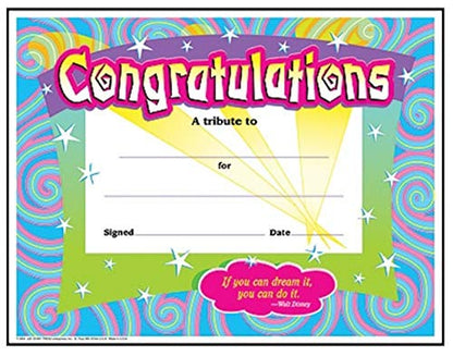 Colorful Award Certificates for Students and Professionals: Certificate of Award, Certificate of Recognition, Congratulations Certificate | Set of 3, Each Contains 30 Per Pack, 8.5 Inch x 11 Inch