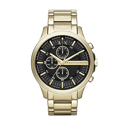 A|X ARMANI EXCHANGE Men's Stainless Steel Watch, Color: Black/Gold (Model: AX2137)