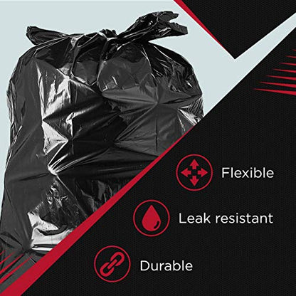 Tasker 55 Gallon Trash Bags (Value 50 Bags w/Ties) Extra Large Industrial Trash Bags 55 Gallon, Lawn and Leaf Bags, Extra Large Outdoor Contractor Trash Can Liners, 50-60 Gallon Commercial Trash Bags.