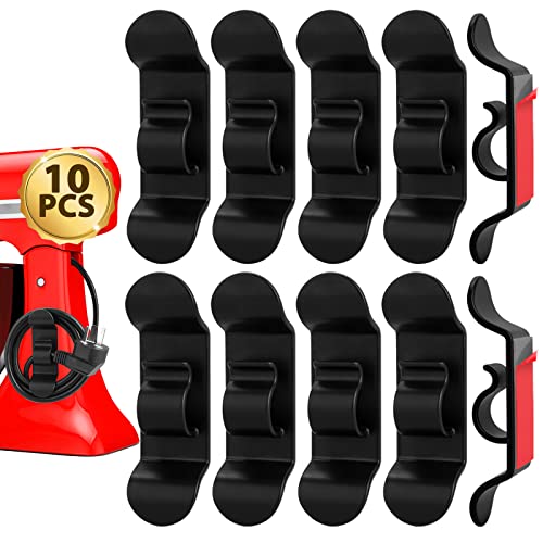 Cord Organizer for Kitchen Appliances,10Pcs Black Cord Winder Cord Keeper Cord Holder Wrappers Kitchen Gadgets for Appliances Self Stick on Mixer, Coffee Maker, Air Fryer, Pressure Cooker, Toaster