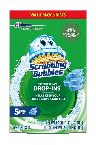 Scrubbing Bubbles Drop-Ins Toilet Cleaning Tablets, Toilet Bowl Stain Remover, 5 Count