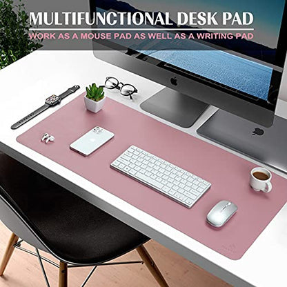 K KNODEL Desk Mat, Mouse Pad, Desk Pad, Waterproof Desk Mat for Desktop, Leather Desk Pad for Keyboard and Mouse, Desk Pad Protector for Office and Home (Purple, 35.4" x 17")