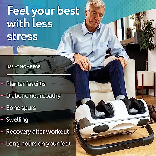 Cloud Massage Shiatsu Foot Massager for Circulation and Pain Relief - Foot Massager Machine for Relaxation, Plantar Fasciitis Relief, Neuropathy, Heat Therapy - FSA/HSA Eligible (White - with Remote)