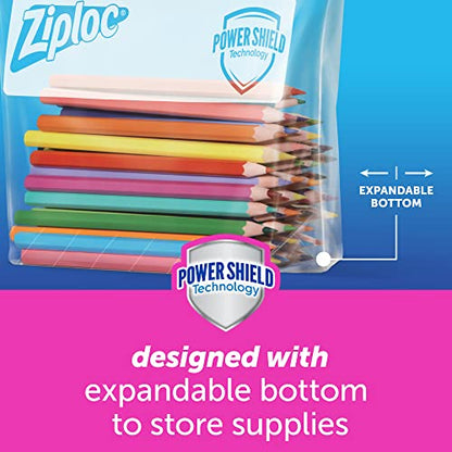 Ziploc Gallon Food Storage Slider Bags, Power Shield Technology for More Durability, 26 Count, Pack of 4 (104 Total Bags)