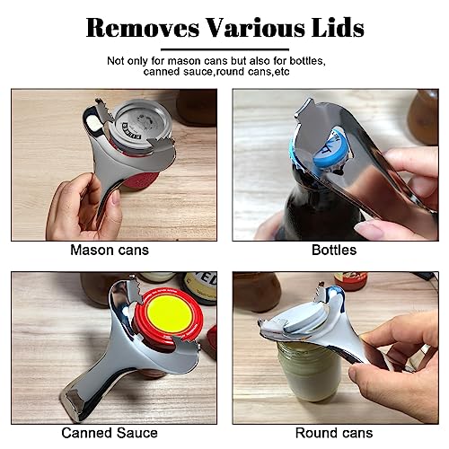 Mason Jar Opener No Lid Dents or Damage Multifunctional Jar Opener Easy Twist Manual Handheld Top Remover Bottle Opener Made For Lifetime