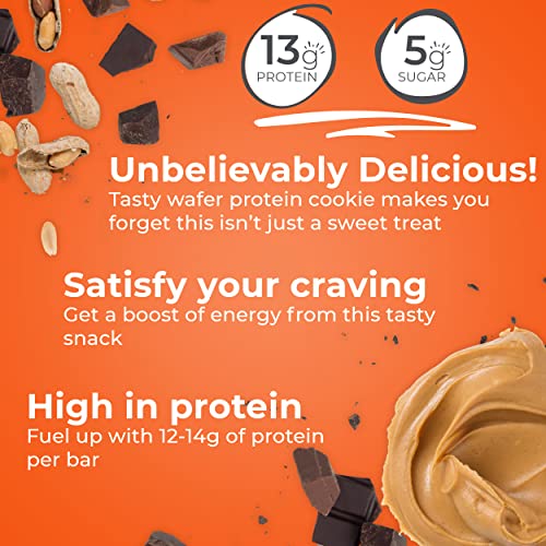 Power Crunch Protein Wafer Bars, High Protein Snacks with Delicious Taste, Peanut Butter Fudge, 1.4 Ounce (12 Count)