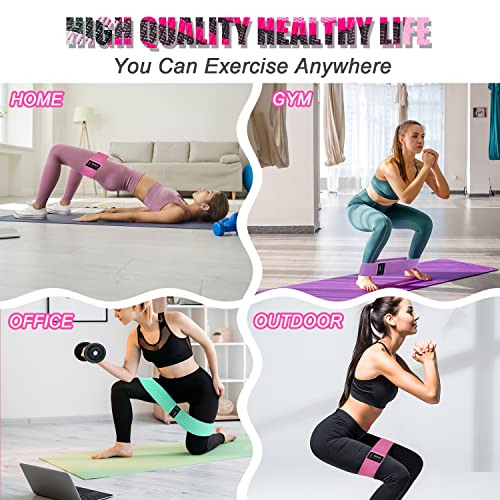 KANGFITER Fabric Resistance Bands for Working Out, 3 Level Non-Slip Booty Bands for Women and Men, Loop Exercise Bands Set for Leg and Glutes, Hip Elastic Bands for Home and Gym Fitness, Yoga, Pilates