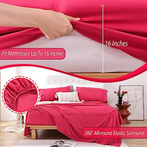 Whitney Home Textile Twin Sheet Set - 3 Piece Soft Microfiber Bed Sheets for Twin Size Bed, Fit Deep Pocket Cooling Sheets and Pillowcase Set, Hotel Durable Wrinkle Free Sheets