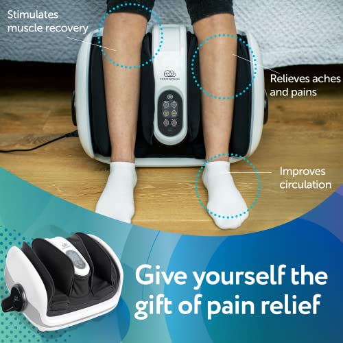 Cloud Massage Shiatsu Foot Massager for Circulation and Pain Relief - Foot Massager Machine for Relaxation, Plantar Fasciitis Relief, Neuropathy, Heat Therapy - FSA/HSA Eligible (White - with Remote)